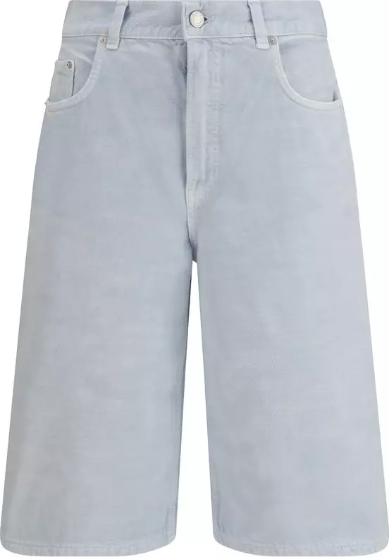 Blue Cotton Bermuda Shorts