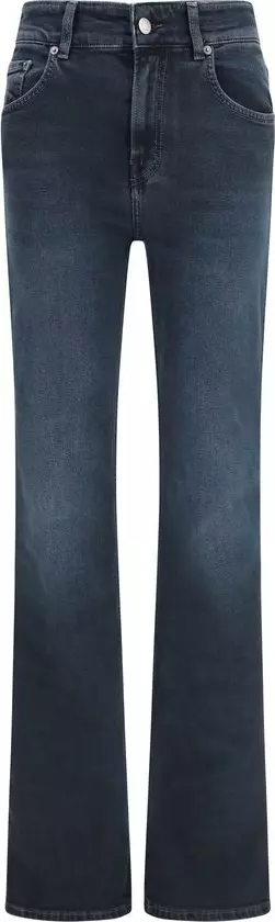 Blue Cotton Flared Jeans