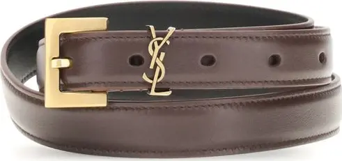 Brown Calf Leather Bos Taurus Thin Belt