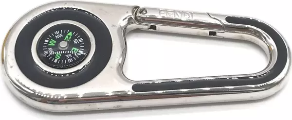 Silver Metal Compass Charm Keychain