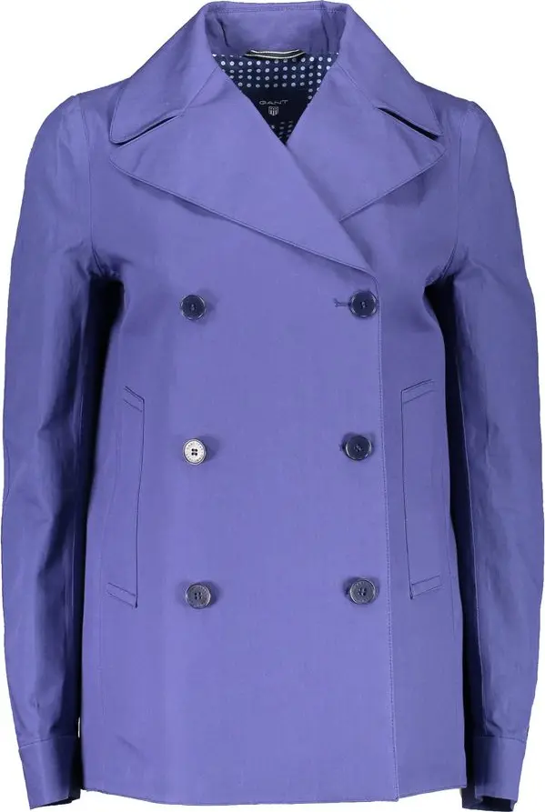 Blue Cotton Women Coat Jacket
