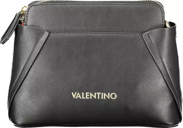 Black Polyurethane Shoulder Bag