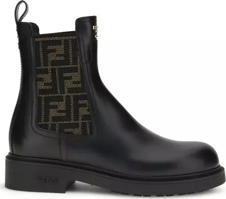 Black Calf Leather Bos Taurus Ankle Boots