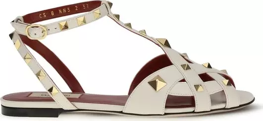 Beige Goatskin Flat Sandals