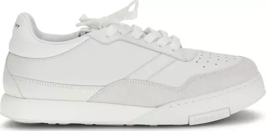 White Calf Leather Bos Taurus Low Top Sneakers