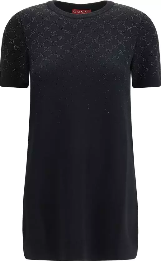 Black Wool Oves Aries Casual Dress