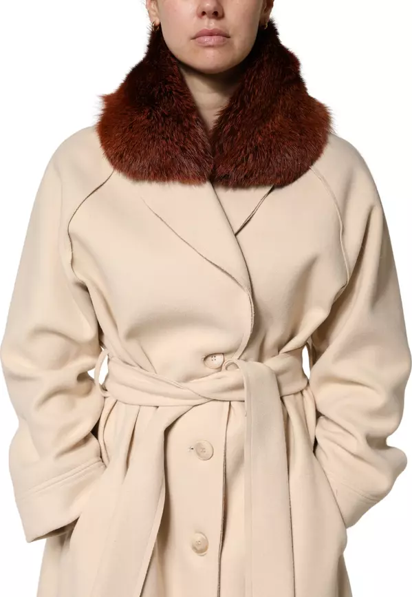 Brown Mink Fur Collar Women Neck Wrap 60cm x 14cm Scarf