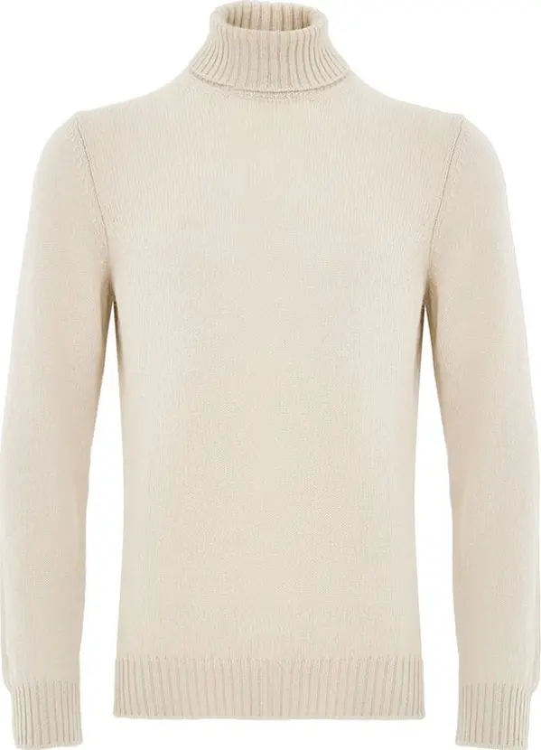 Beige Wool Turtleneck