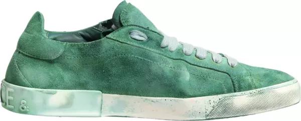 Green Suade DG Logo Sole Low Top Sneakers Shoes