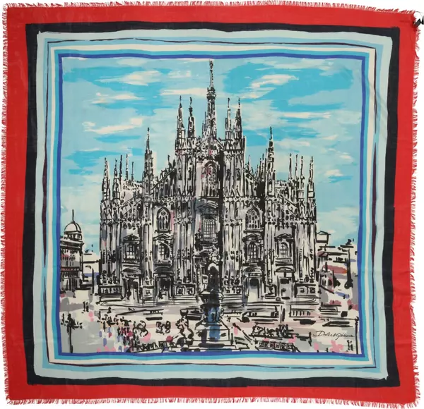 Multicolor Milano Print Cashmere 134cm x 130cm Men Scarf