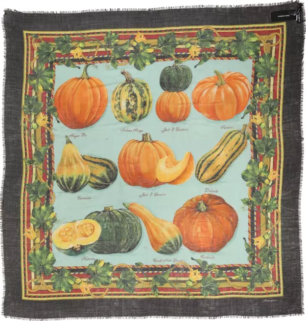 Multicolor Pumpkin Cashmere Stole 137cm x 133cm Scarf