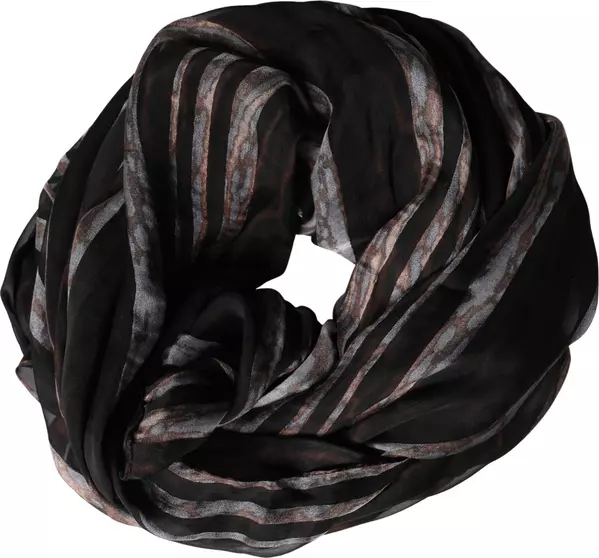 Black Stripes Silk Wrap Shawl Stole 193cm x 131cm Scarf