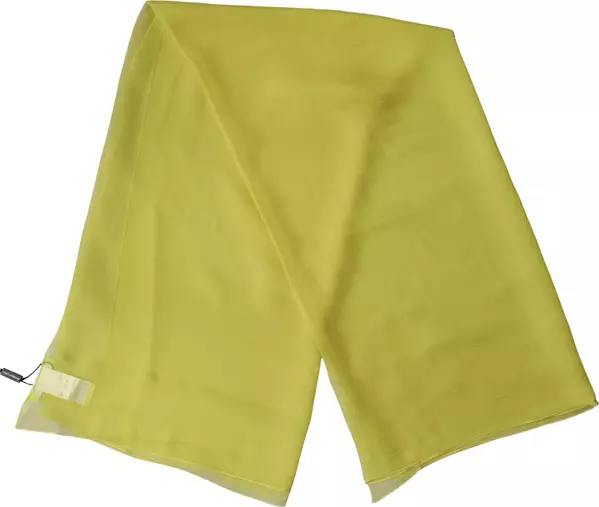 Yellow Silk Neck Wrap Shawl Foulard 120cm x 117cm Scarf