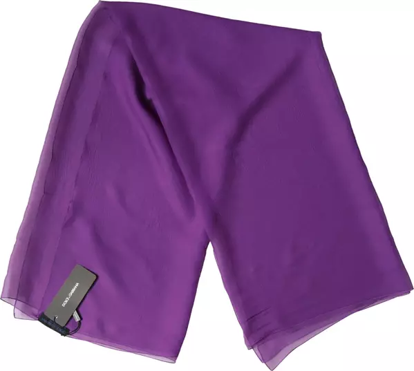 Purple Silk Neck Wrap Shawl Foulard 134cm x 131cm Scarf