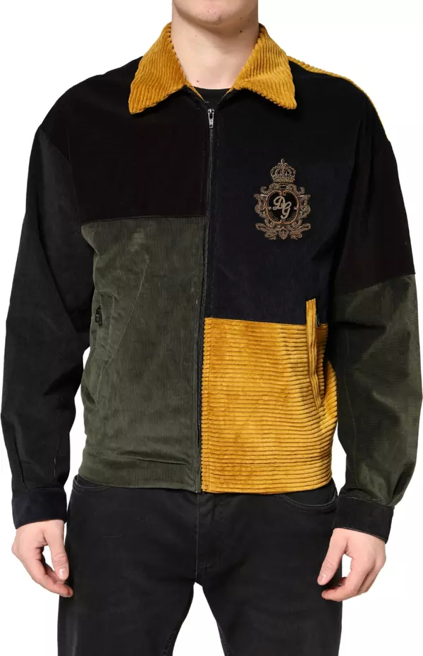 Multicolor Patchwork Corduroy Crest Jacket