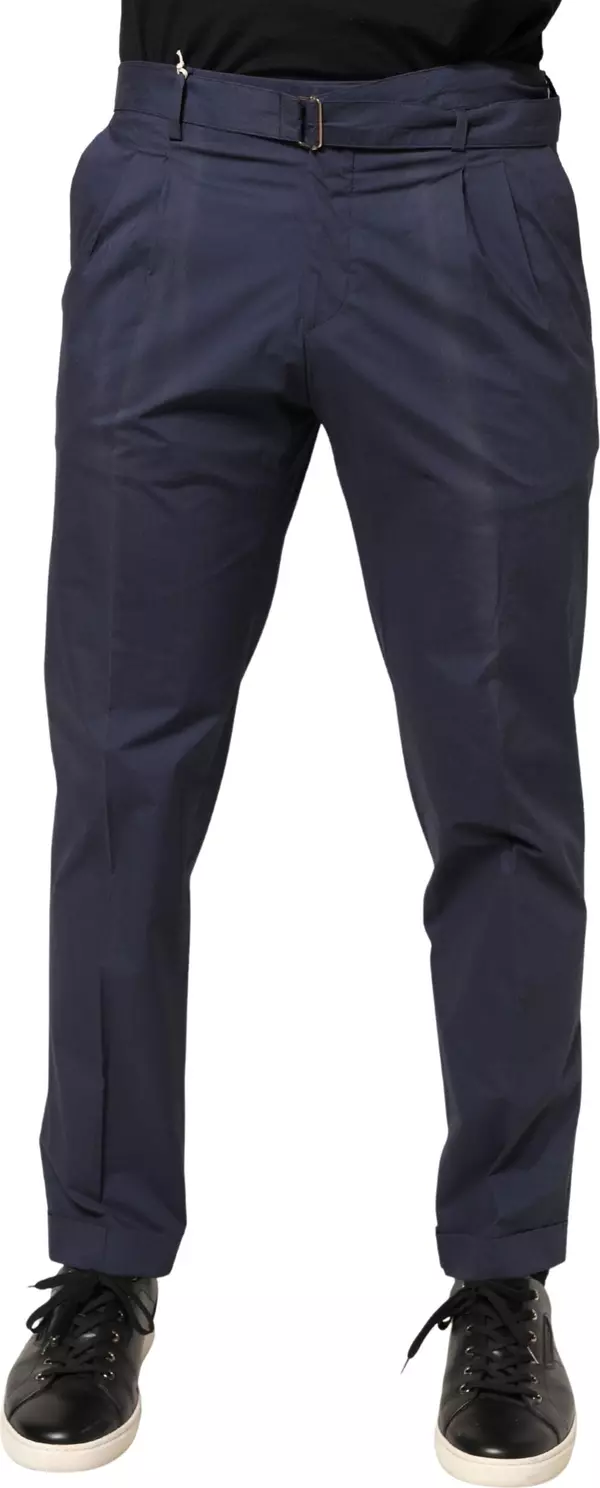 DarkBlue Wool Straight Formal Dress Trouser Pants