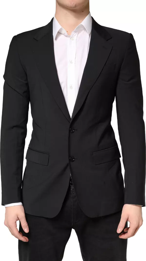 Black MARTINI Single Breasted Tuxedo Blazer