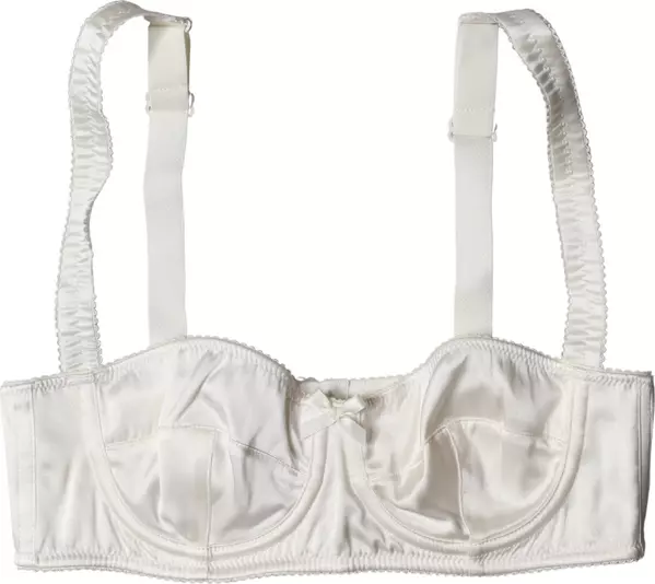 White Silk Satin Underwire Bra Semi Pad Underwear