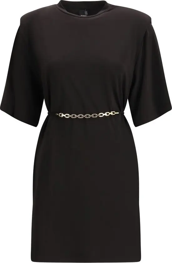 Black Acetate Casual Dress