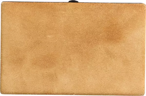 Beige Velvet Calf Leather Clutch Evening Women Purse Bag