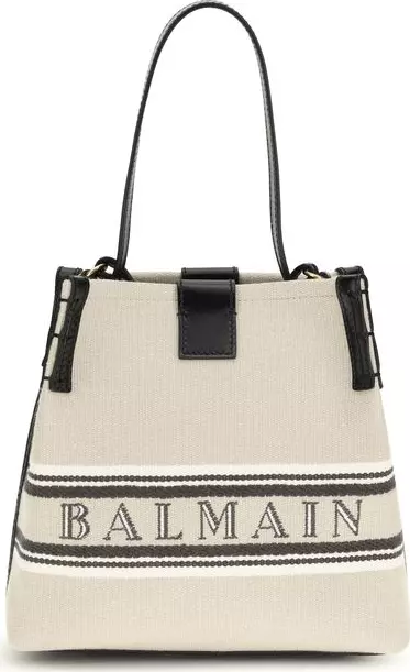 Beige Cotton Shoulder Bag