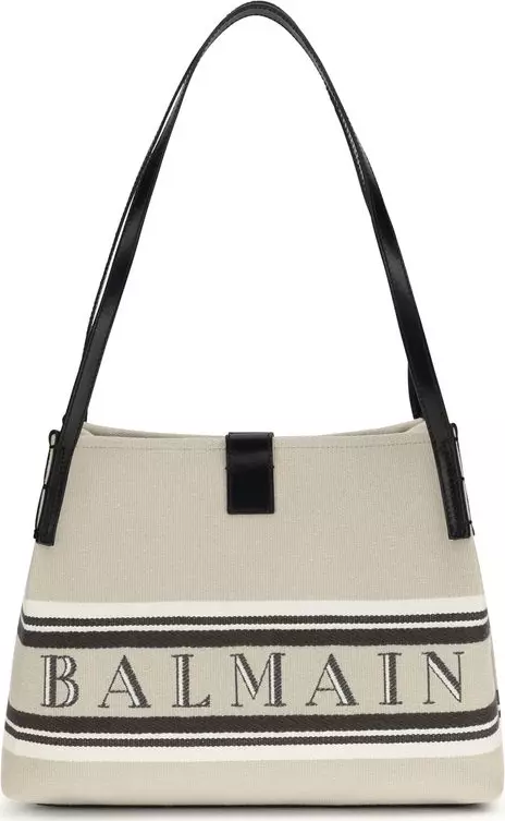 Beige Cotton Shoulder Bag