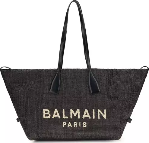 Black Raffia Shoulder Bag
