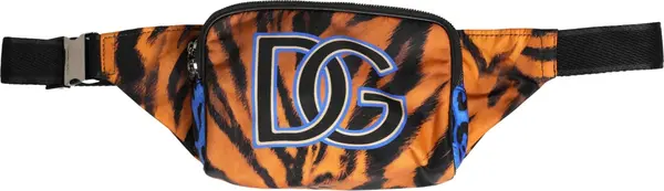 Brown Tiger Print Nylon Fanny Waist Pack Borse Men Bag