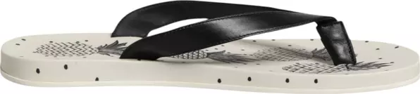 White Pineapple Print Slides Flip Flops Shoes