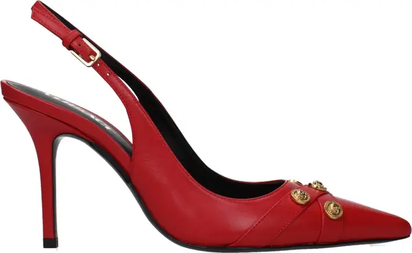 Red Leather High Heel Pumps