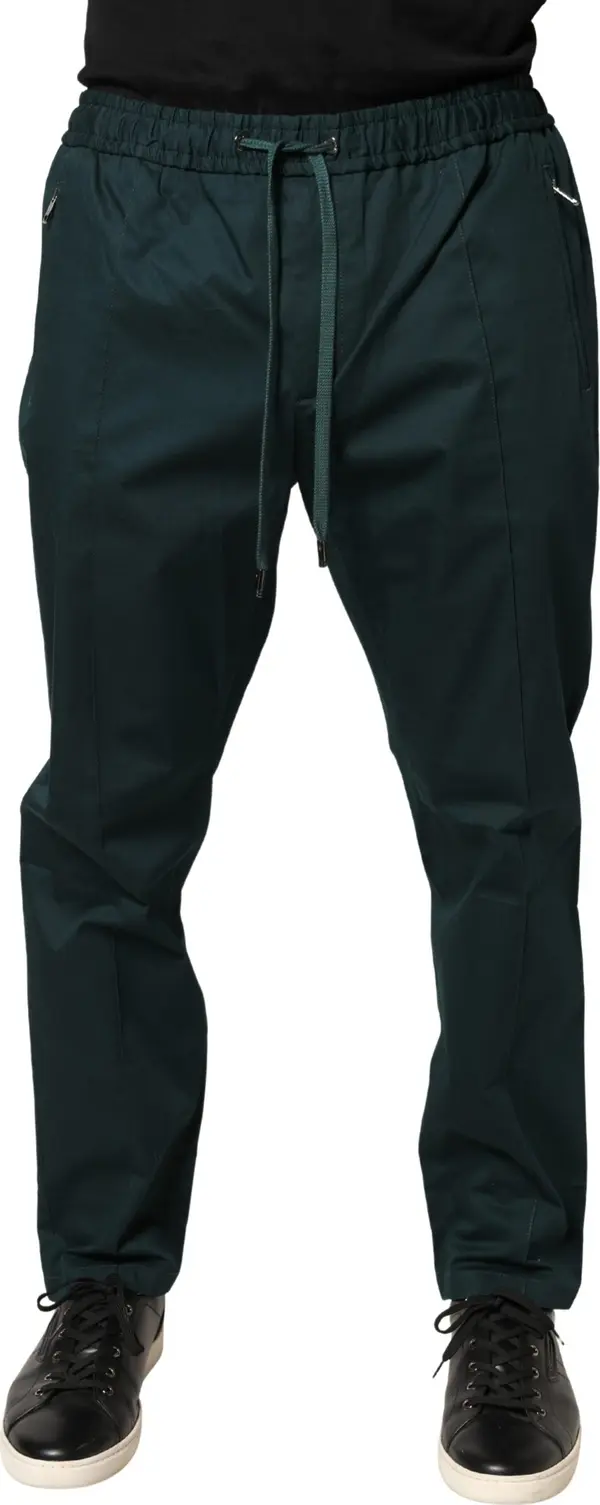 Green Cotton Skinny Men Jogger Trouser Pants