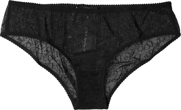 Black Nylon Stretch Mid Waist Brief Underwear