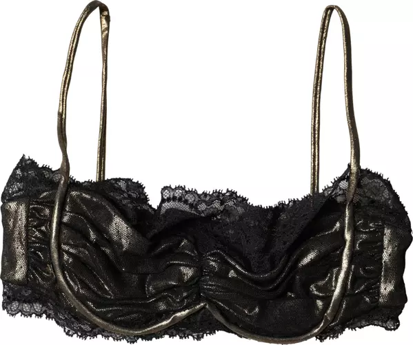 Black Silk Underwired Balconnet Bra Underwear