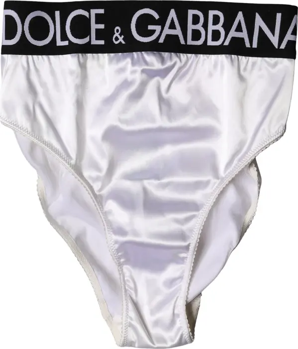 White Logo Brief High Waist Panty Underwear