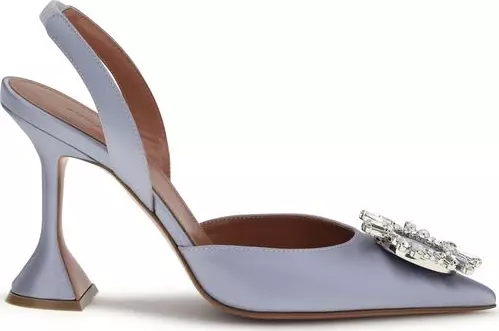 Purple Silk High Heel Pumps