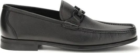 Black Calf Leather Bos Taurus Slip-On Loafers
