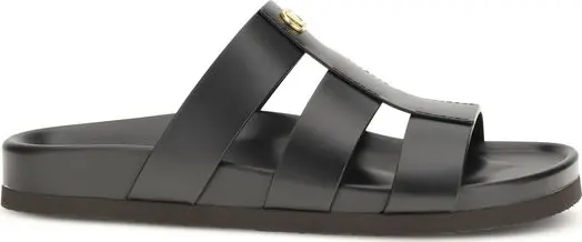 Black Calf Leather Bos Taurus Sandals