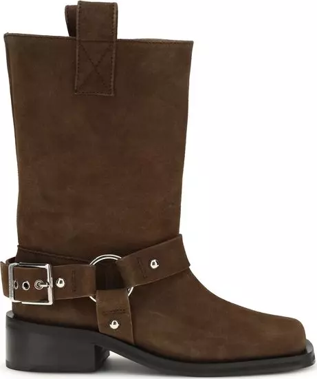 Brown Recycled Leather Lace-Up Boots