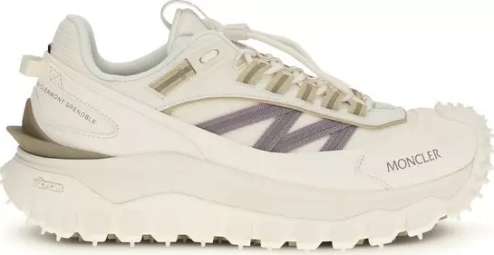 White Polyester Athletic Sneakers