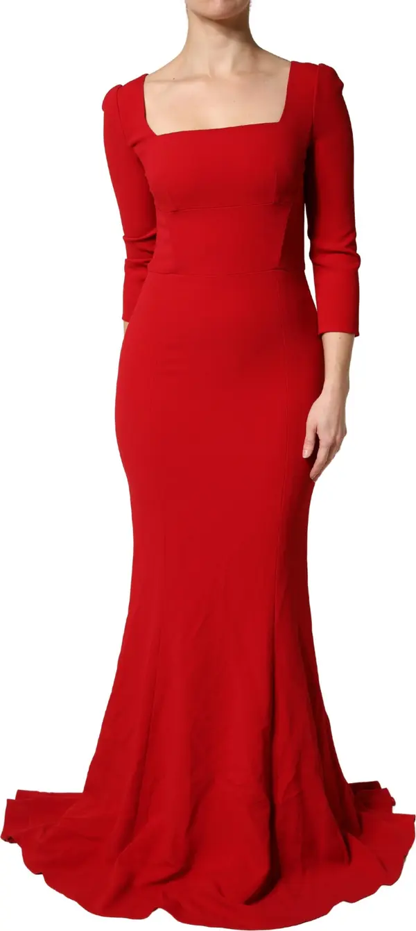 Red Viscose Sheath Bodycon Mermaid Dress