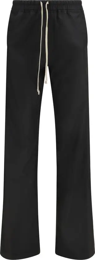 Black Polyester Casual Pants