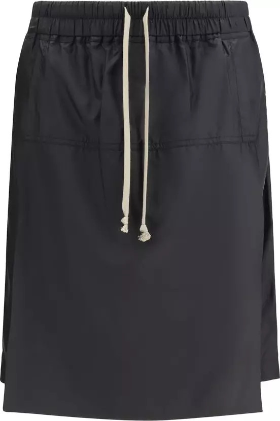 Black Polyester Bermuda Shorts