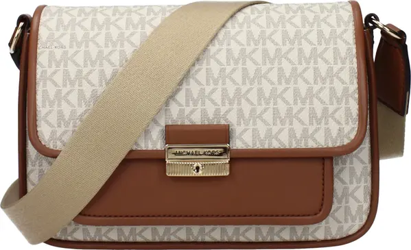 Beige Fabric Crossbody Bag
