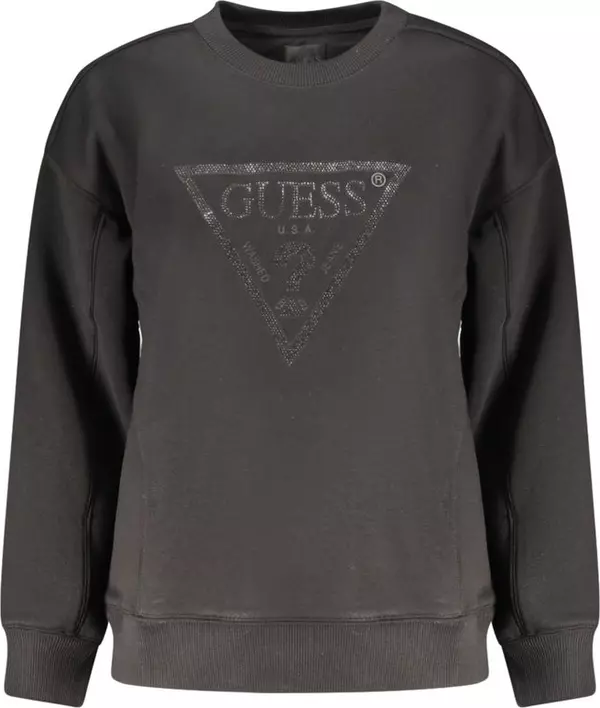 Black Cotton Women Sweatshirt
