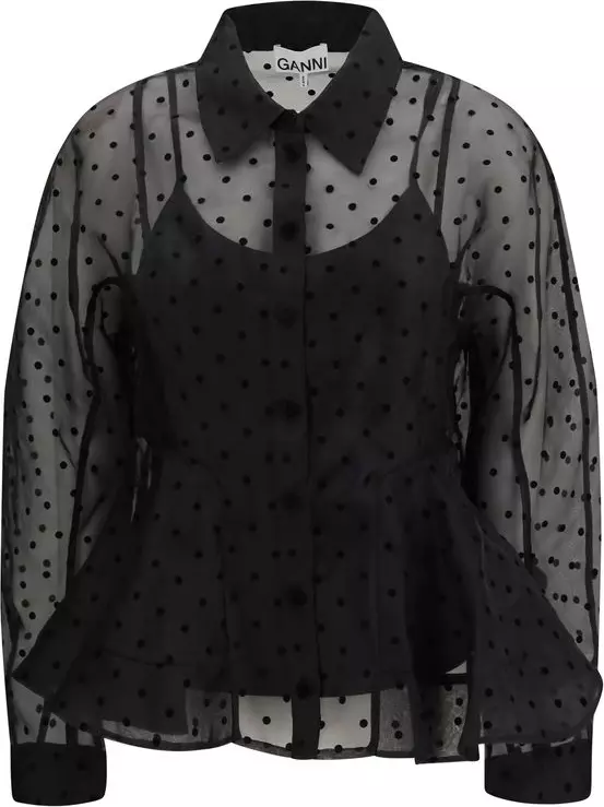 Black Recycled Polyester Pattern Shirt