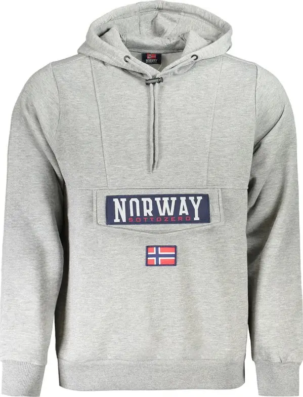 Grigio Cotton Male Sweatshirt with Hood
