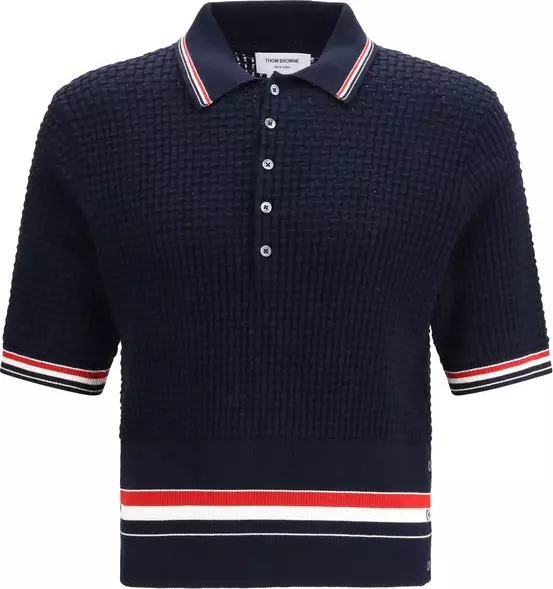 Blue Cotton Polo Shirt