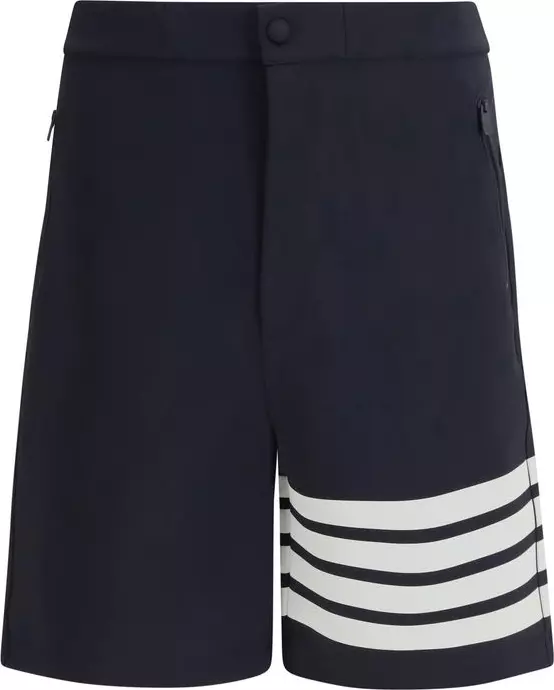 Blue Viscose Bermuda Shorts