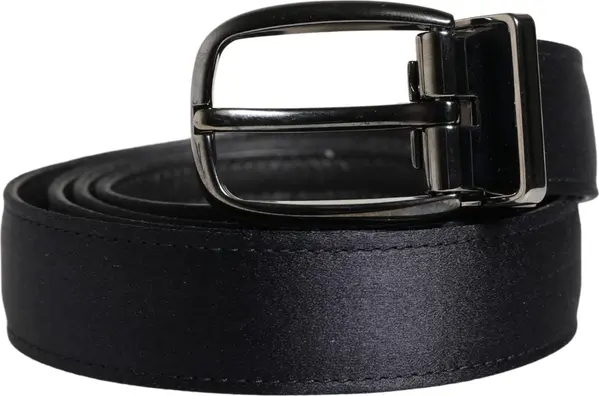 Men Black Classic Viscose Metal Buckle Belt