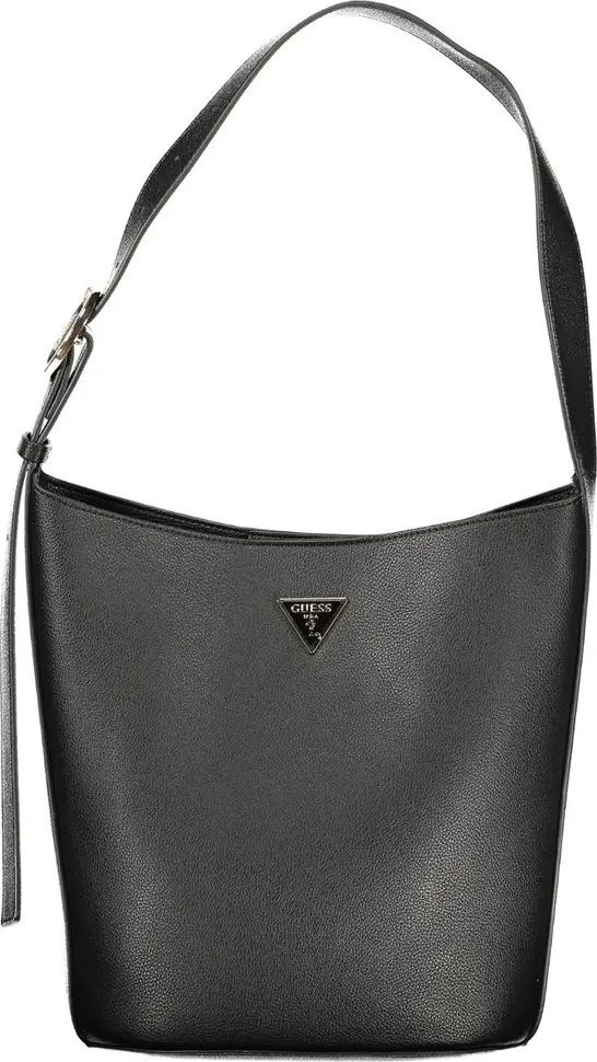 Black Polyurethane Women Handbag